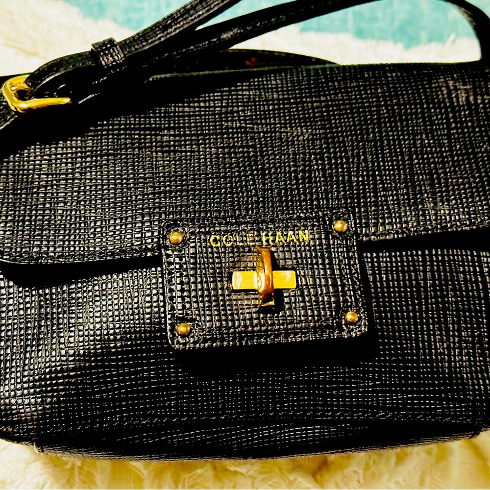 Cole Haan Black Leather Mini-Crossbody